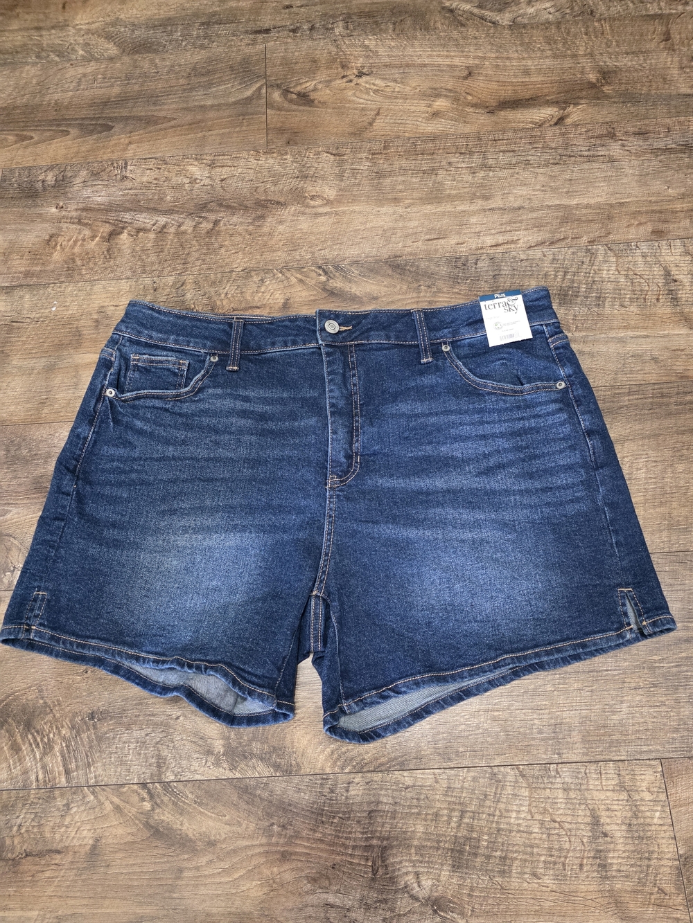 Terra & Sky Denim High-Rise Blue Women’s Shorts Women Size Plus 18 - Picture 5 of 10